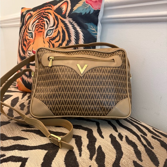 Mario Valentino Handbags - Mario Valentino Brown Crossbody Bag with V-Logo exc cond w dust bag